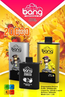 BANG 20000 Puffs Disposable Vape – 20ml, Type-C, 550mAh, Compact & Lightweight Design1