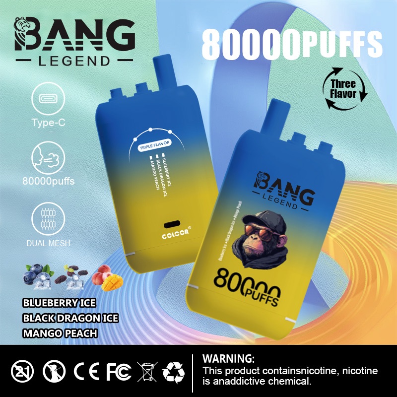 BANG 80000 Puffs Disposable Vape – 550mAh, Type-C Rechargeable, 6 Flavors, Compact Size1