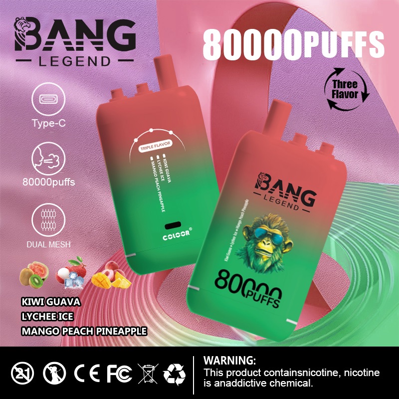 BANG 80000 Puffs Disposable Vape – 550mAh, Type-C Rechargeable, 6 Flavors, Compact Size1