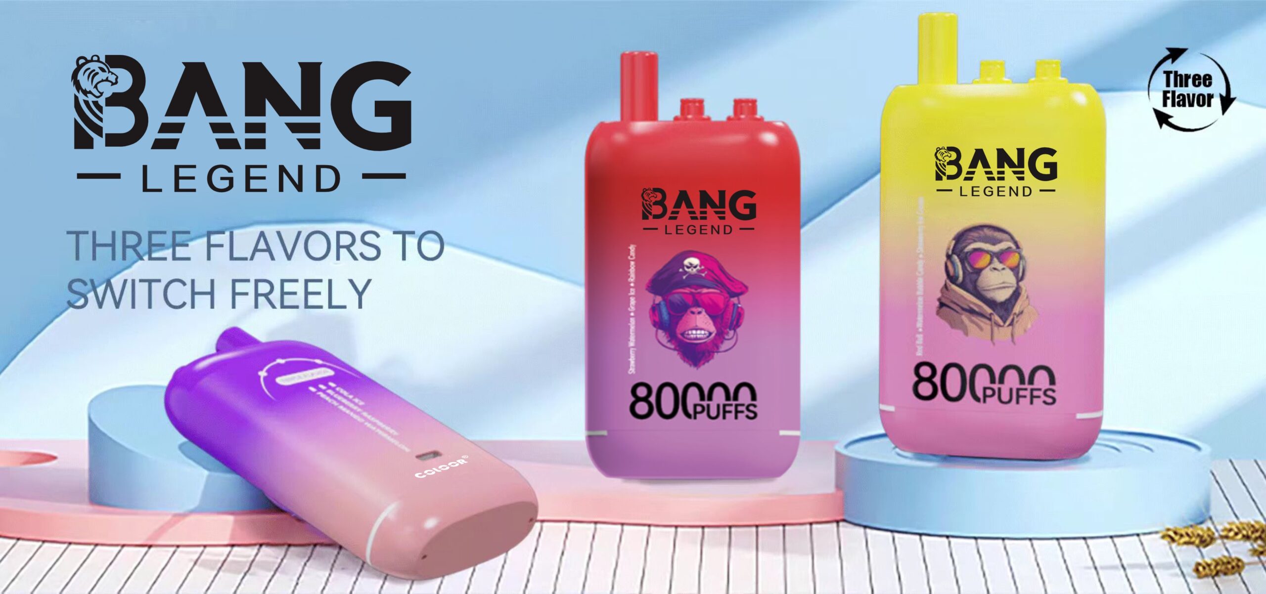 BANG 80000 Puffs Disposable Vape – 550mAh, Type-C Rechargeable, 6 Flavors, Compact Size1