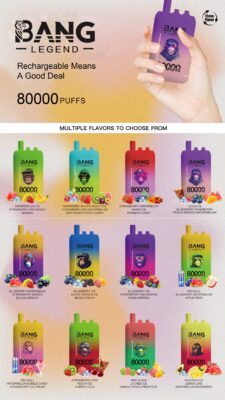 BANG 80000 Puffs Disposable Vape – 550mAh, Type-C Rechargeable, 6 Flavors, Compact Size1