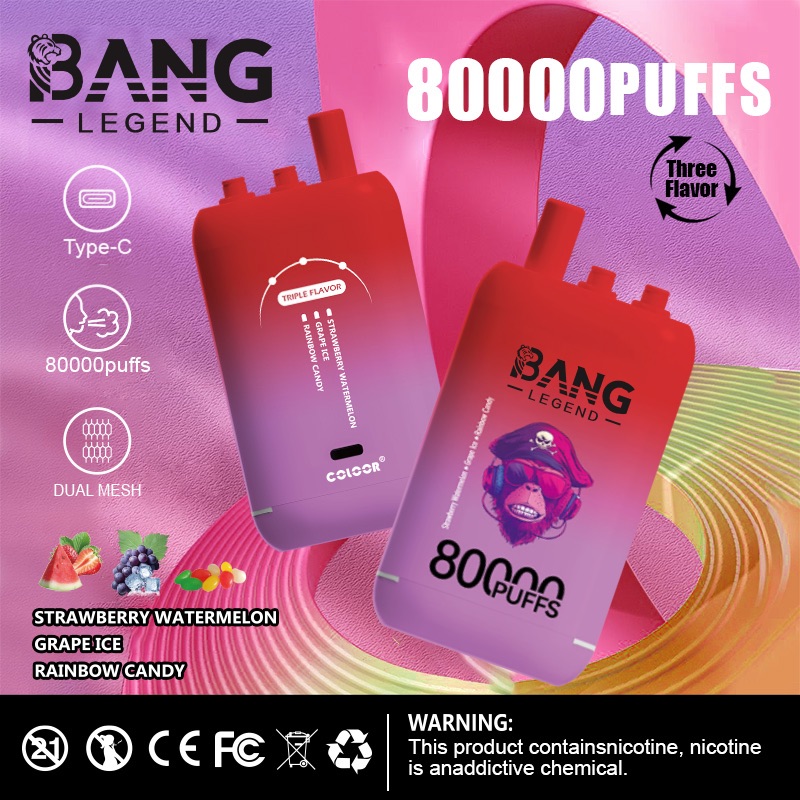 BANG 80000 Puffs Disposable Vape – 550mAh, Type-C Rechargeable, 6 Flavors, Compact Size1
