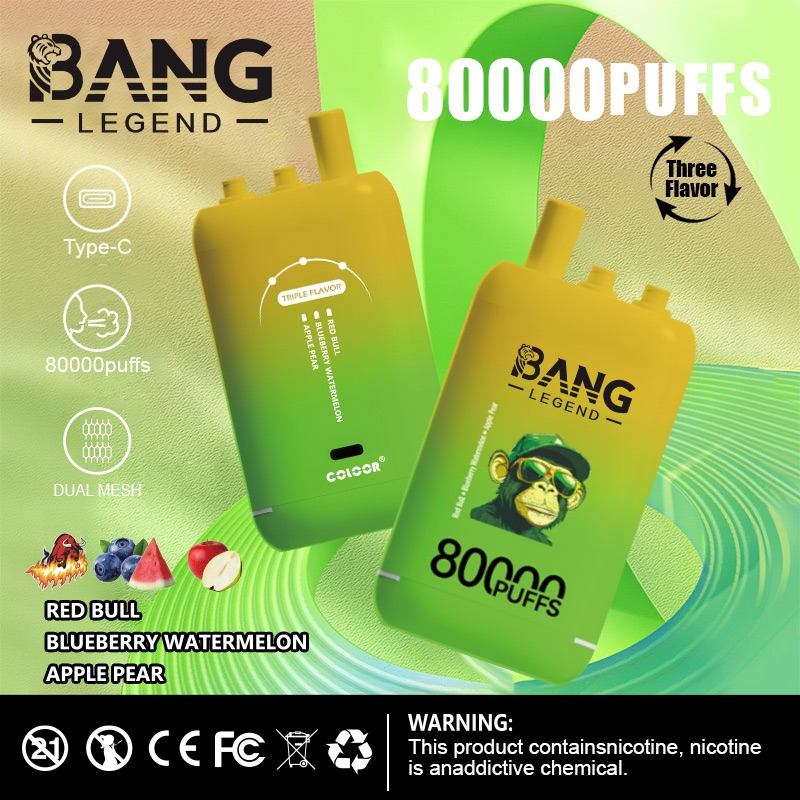 BANG 80000 Puffs Disposable Vape – 550mAh, Type-C Rechargeable, 6 Flavors, Compact Size1