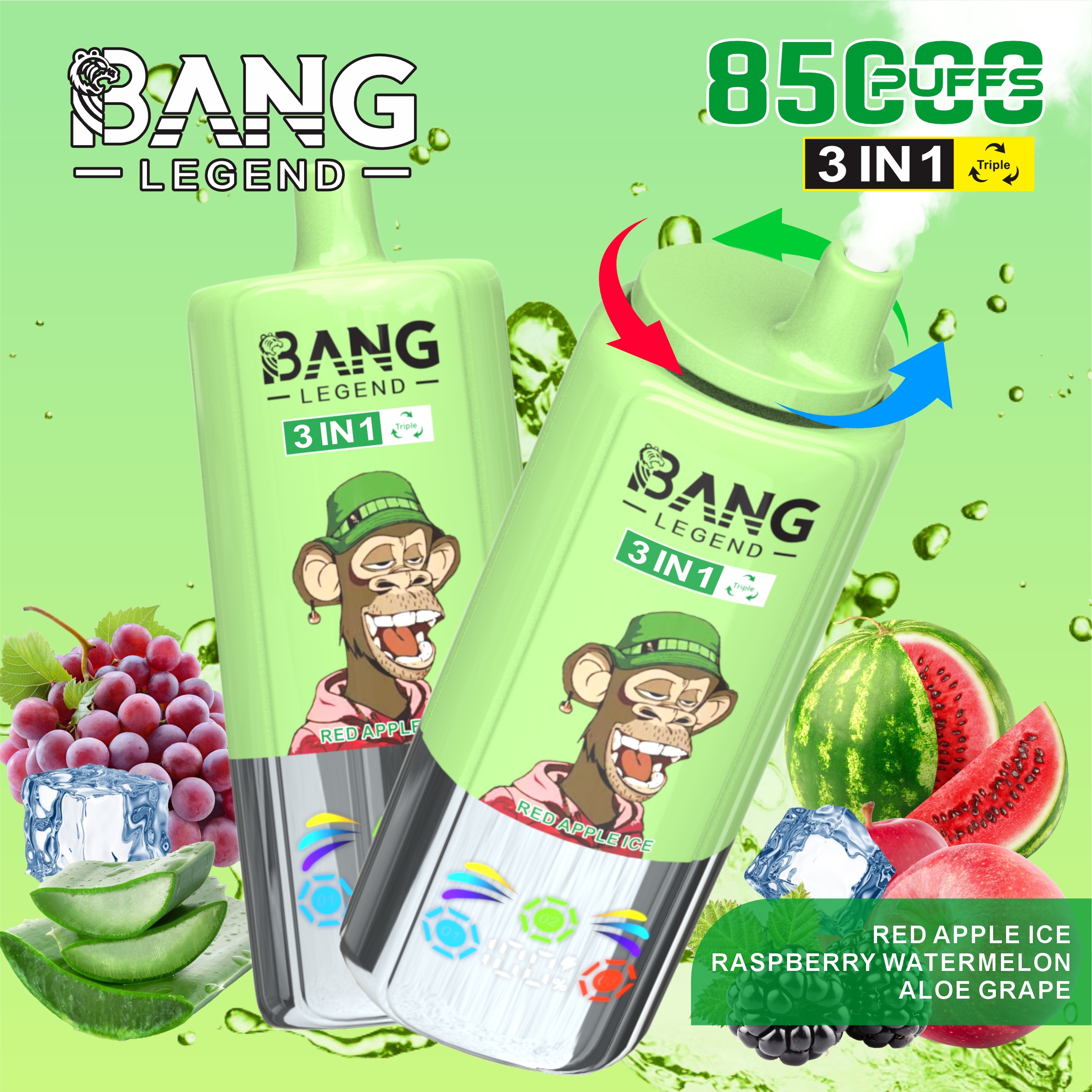 BANG 85000 Puffs Disposable Vape – 3-in-1 Adjustable Flavors, 850mAh, Type-C, Mesh Coil1