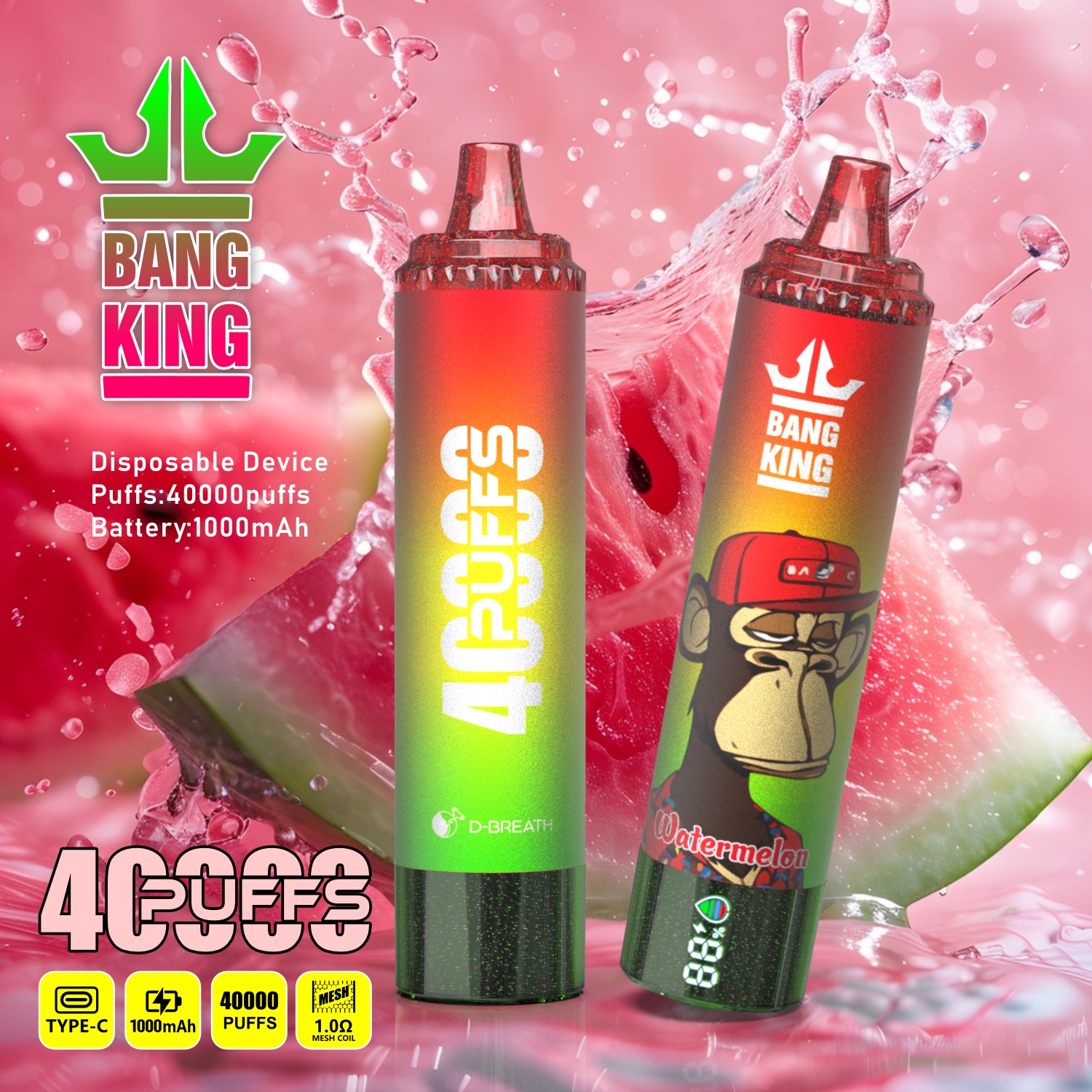 BANG B40 40000 Puffs Disposable Vape – 12 Flavors, 25ml, Compact & Rechargeable1