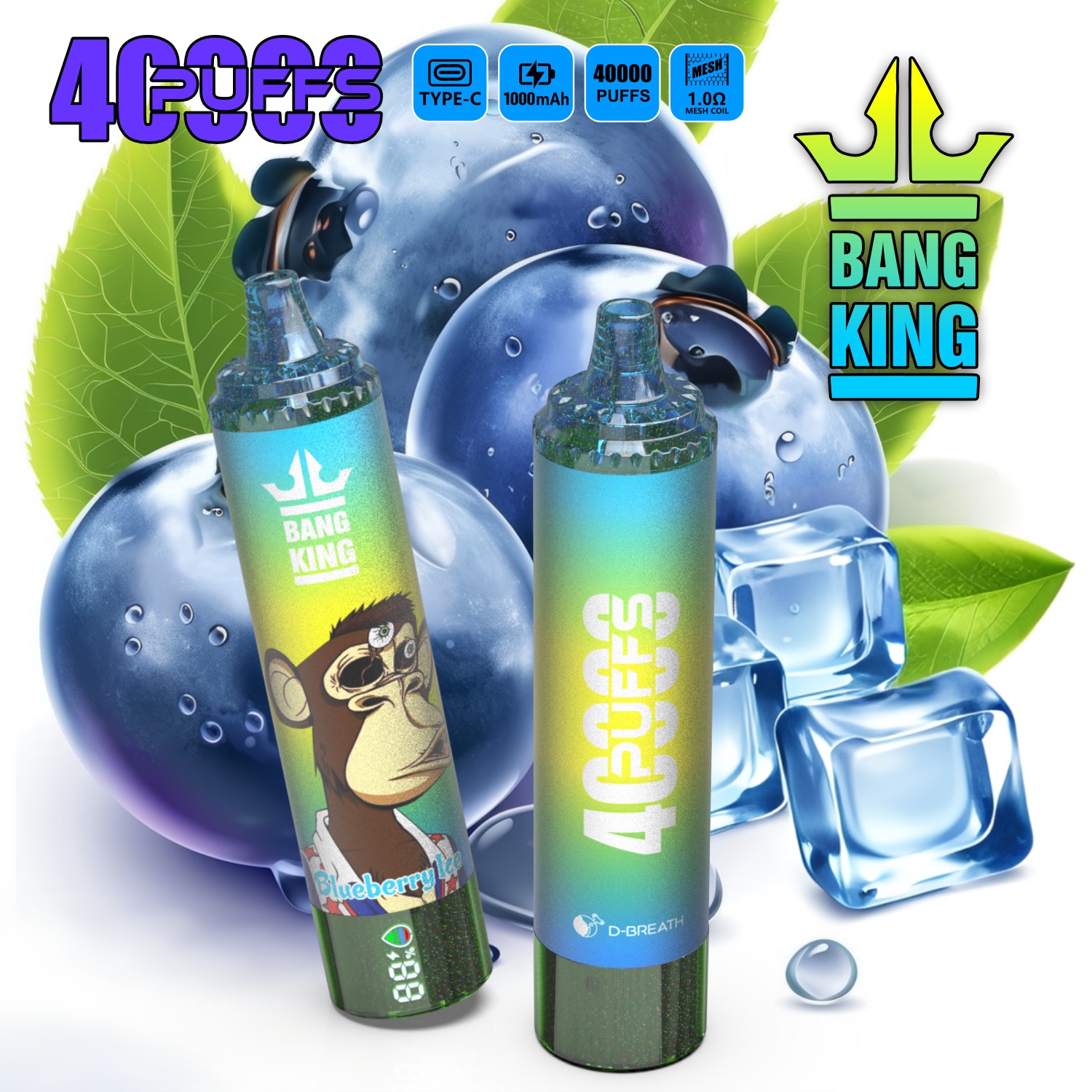 BANG B40 40000 Puffs Disposable Vape – 12 Flavors, 25ml, Compact & Rechargeable1
