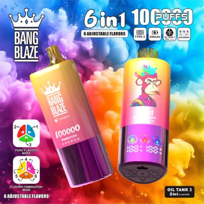 BANG BLAZE 100000 Puffs Disposable Vape – 10 Flavors in One, 850mAh, Type-C, Mesh Coil1