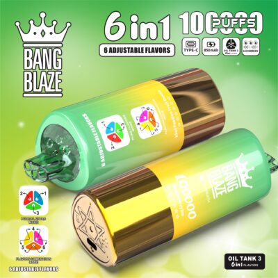 BANG BLAZE 100000 Puffs Disposable Vape – 10 Flavors in One, 850mAh, Type-C, Mesh Coil1