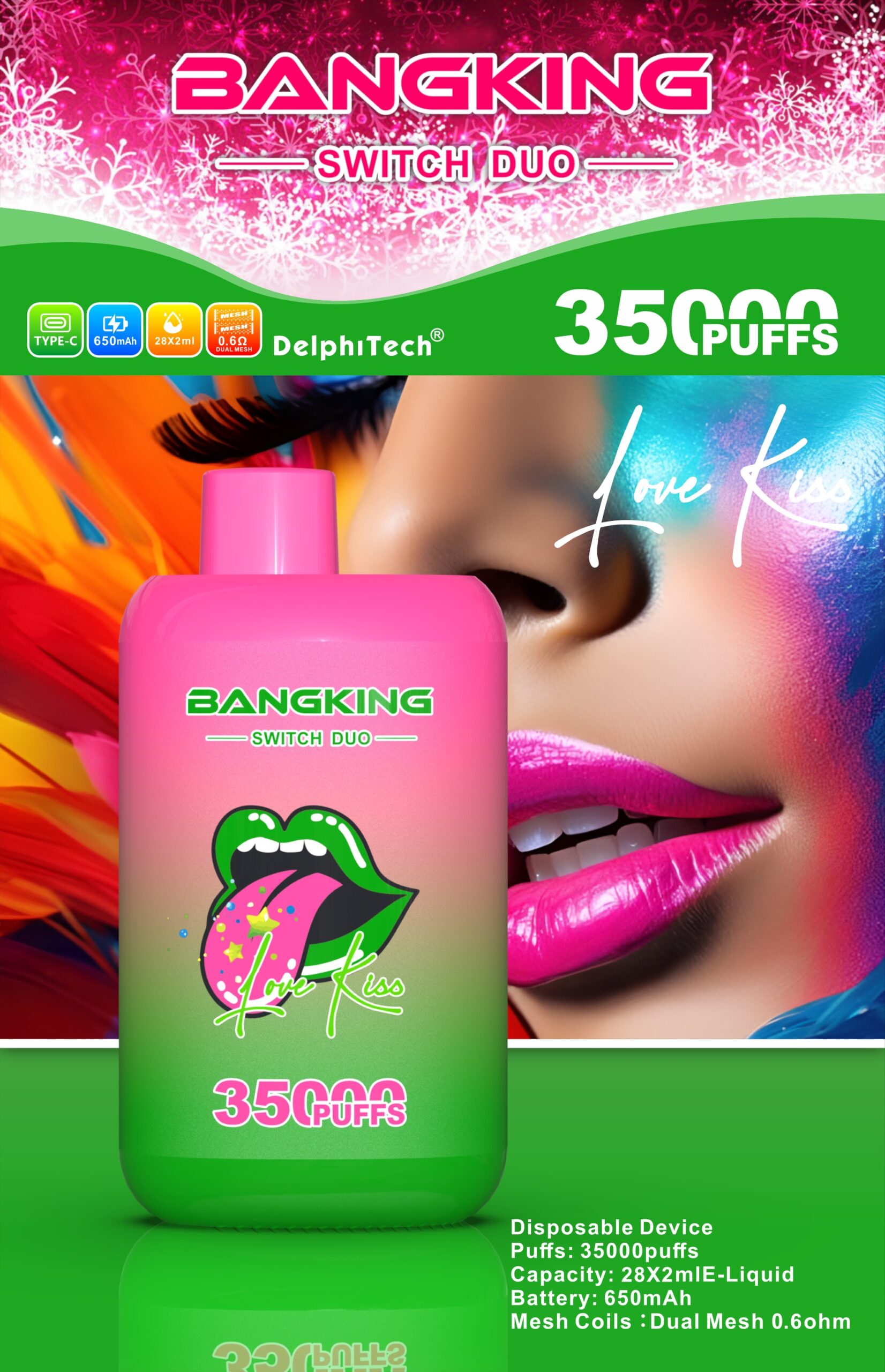 BANG KING 35000 Puffs Disposable Vape – Dual Mesh Coil, Type-C, 650mAh, 12 Flavors1