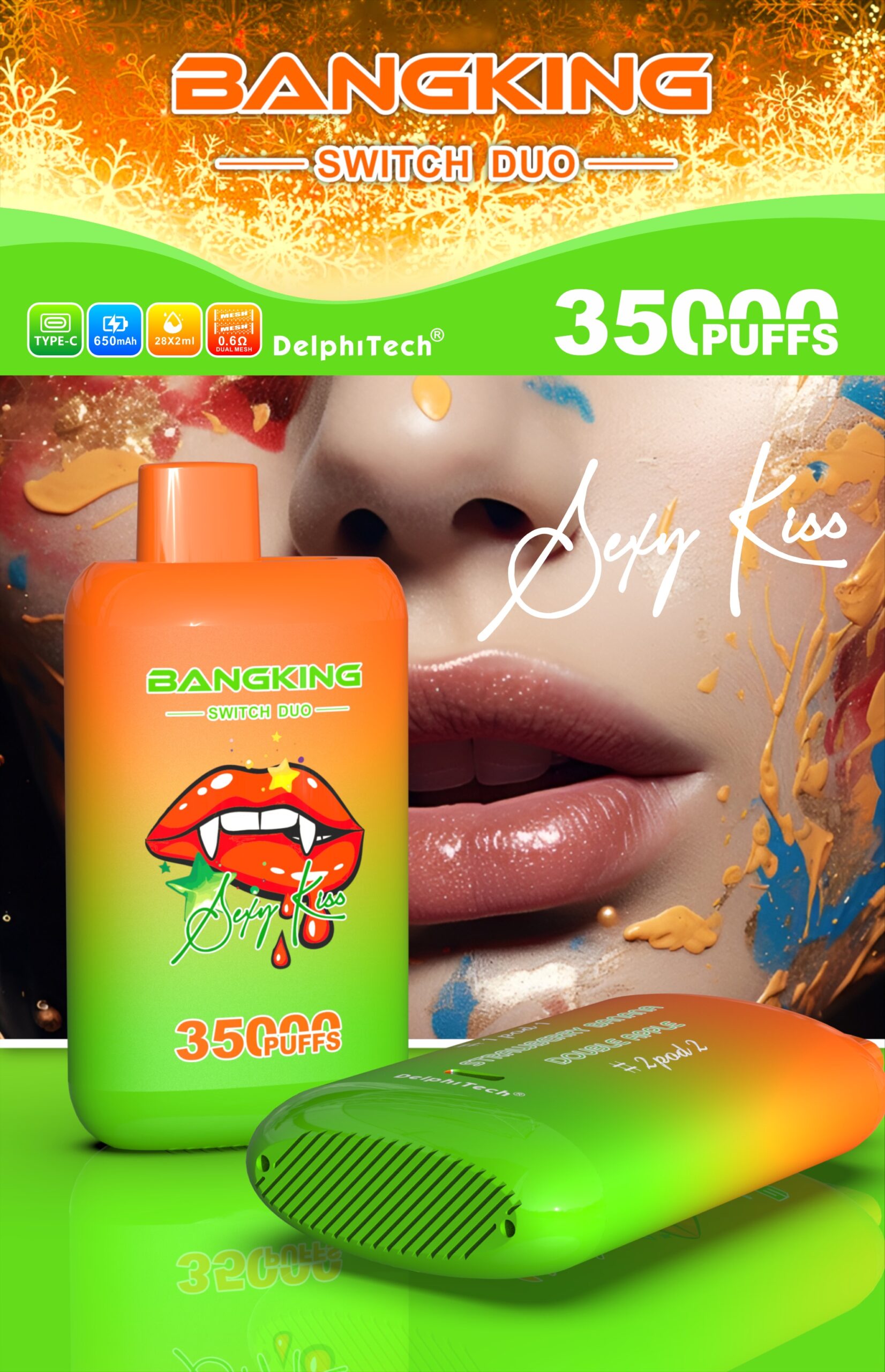 BANG KING 35000 Puffs Disposable Vape – Dual Mesh Coil, Type-C, 650mAh, 12 Flavors1