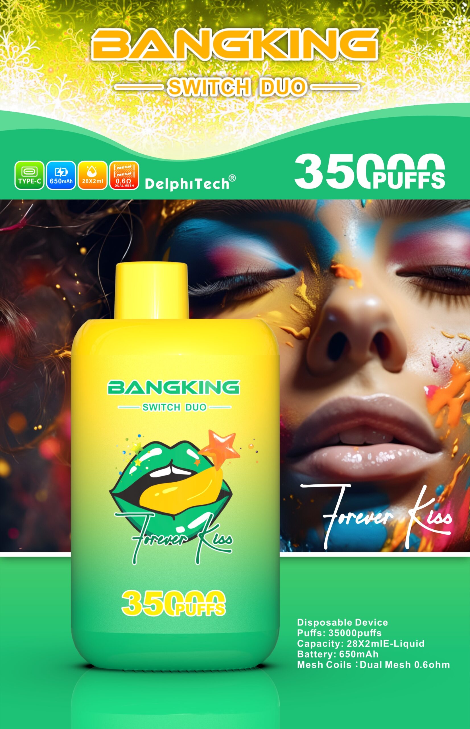 BANG KING 35000 Puffs Disposable Vape – Dual Mesh Coil, Type-C, 650mAh, 12 Flavors1