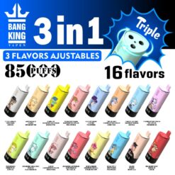 BANG KING 85000 Puffs Disposable Vape – 3-in-1, 63ml, Type-C, Mesh Coil, 600mAh Battery1