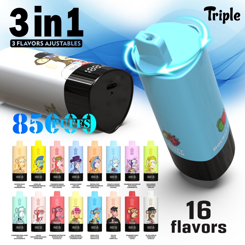 BANG KING 85000 Puffs Disposable Vape – 3-in-1, 63ml, Type-C, Mesh Coil, 600mAh Battery1