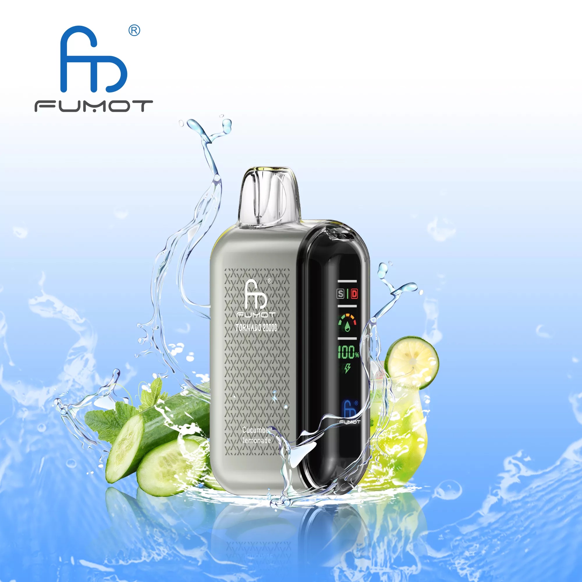 FUMOT TORNADO 20000 Puffs Disposable Vape – 20ml, 850mAh Rechargeable, Type-C, Dual Mesh, Display, 39 Flavors1