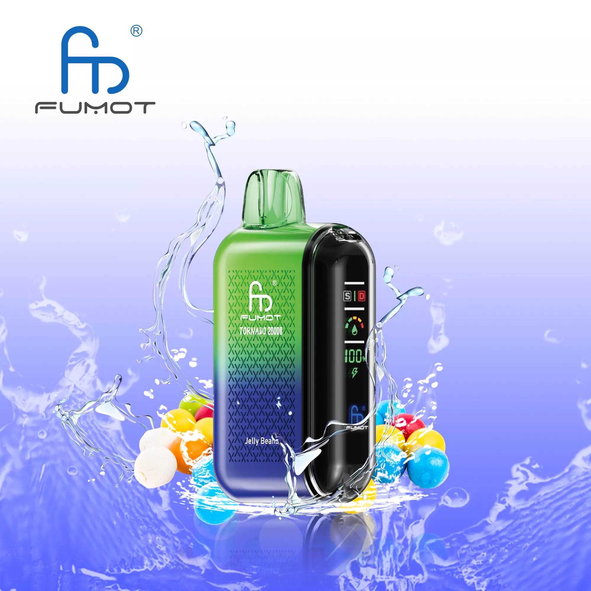 FUMOT TORNADO 20000 Puffs Disposable Vape – 20ml, 850mAh Rechargeable, Type-C, Dual Mesh, Display, 39 Flavors1