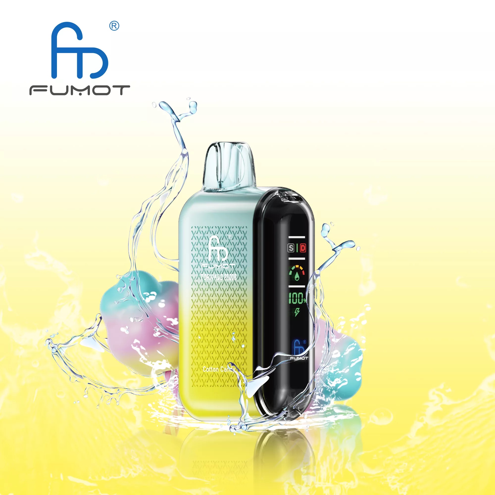FUMOT TORNADO 20000 Puffs Disposable Vape – 20ml, 850mAh Rechargeable, Type-C, Dual Mesh, Display, 39 Flavors1