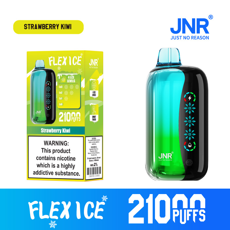 JNR Flex Ice 21000 Puffs Disposable Vape – 26ml, 1000mAh Rechargeable, Touch Screen, Adjustable Airflow & Ice, 1.2Ω Dual Mesh Coil, Type-C Charging