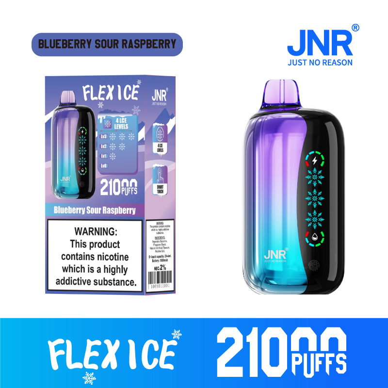 JNR Flex Ice 21000 Puffs Disposable Vape – 26ml, 1000mAh Rechargeable, Touch Screen, Adjustable Airflow & Ice, 1.2Ω Dual Mesh Coil, Type-C Charging