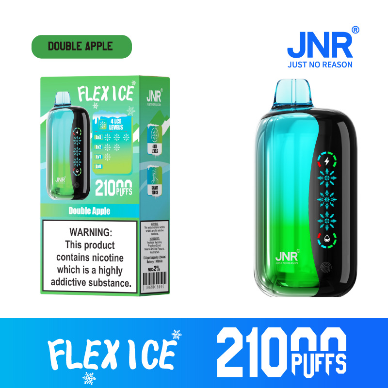 JNR Flex Ice 21000 Puffs Disposable Vape – 26ml, 1000mAh Rechargeable, Touch Screen, Adjustable Airflow & Ice, 1.2Ω Dual Mesh Coil, Type-C Charging