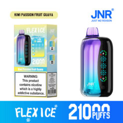 JNR Flex Ice 21000 Puffs Disposable Vape – 26ml, 1000mAh Rechargeable, Touch Screen, Adjustable Airflow & Ice, 1.2Ω Dual Mesh Coil, Type-C Charging