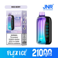 JNR Flex Ice 21000 Puffs Disposable Vape – 26ml, 1000mAh Rechargeable, Touch Screen, Adjustable Airflow & Ice, 1.2Ω Dual Mesh Coil, Type-C Charging