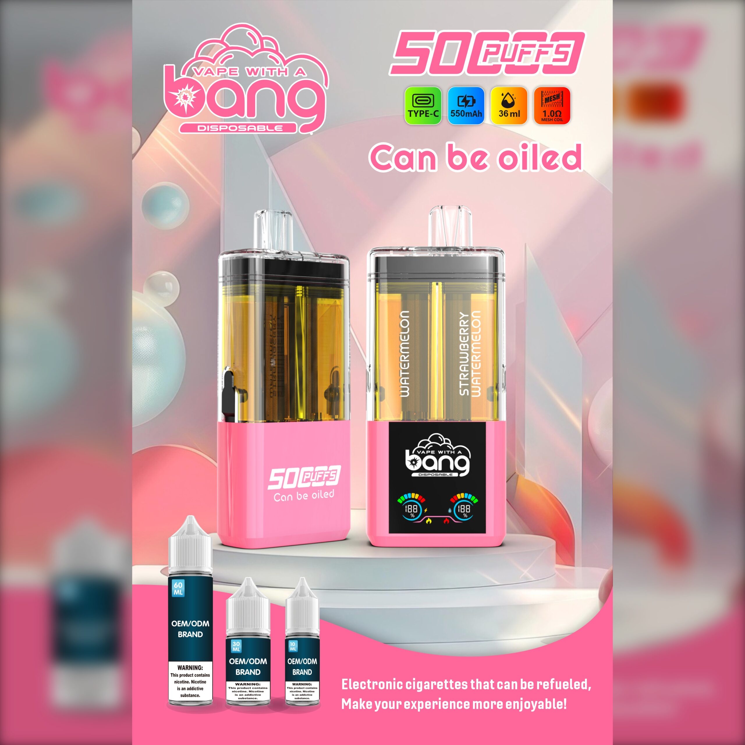 BANG B50K 50000 Puffs Disposable Vape – 36mL, 650mAh, Type-C Rechargeable, Mesh Coil 1.0Ω