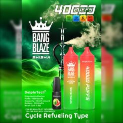 BANGBLAZE 40000 Puffs Disposable Vape BK40– 40mL, 1000mAh, Type-C Rechargeable