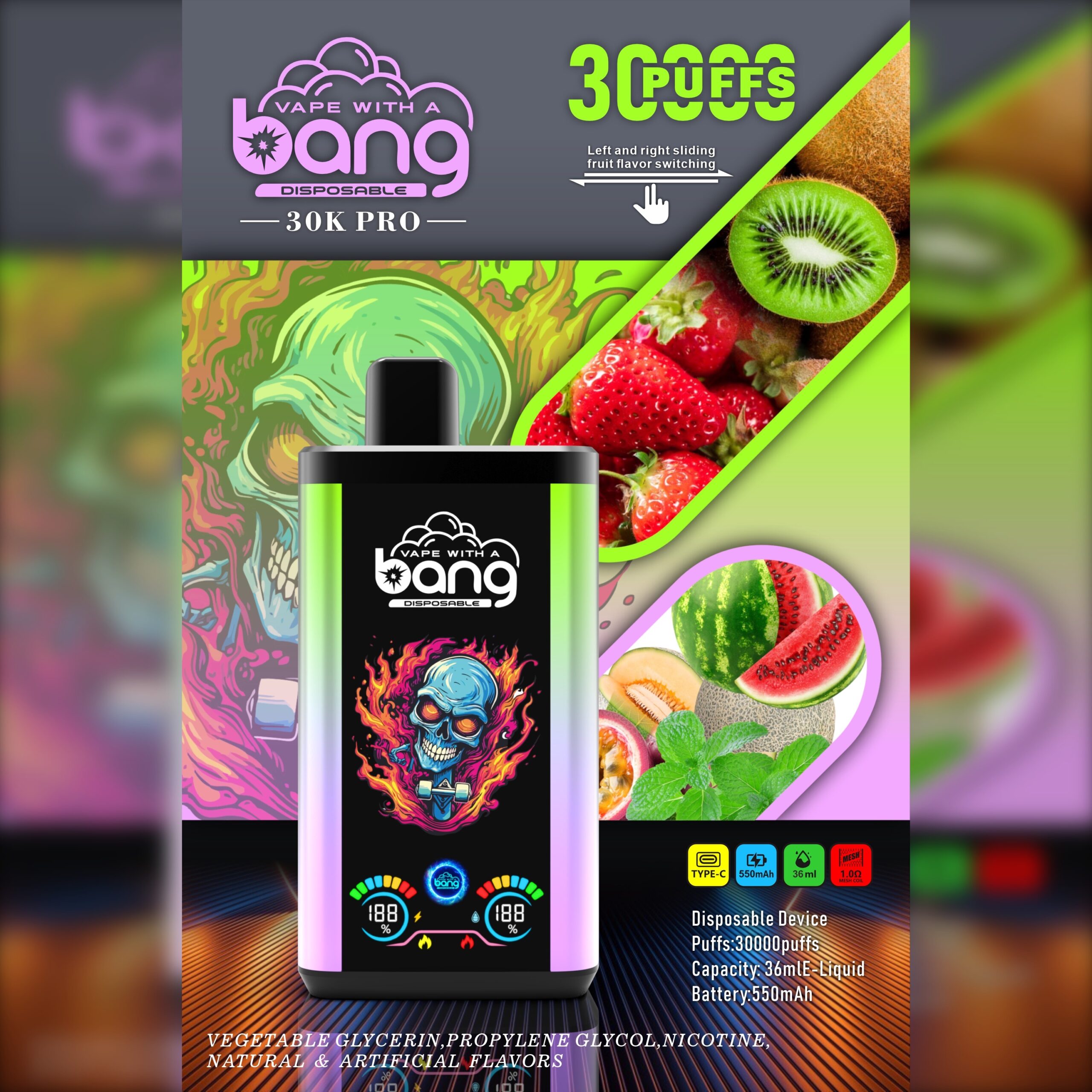 Bang 30000 Puffs Disposable Vape – 36ml, 550mAh, Type-C Rechargeable