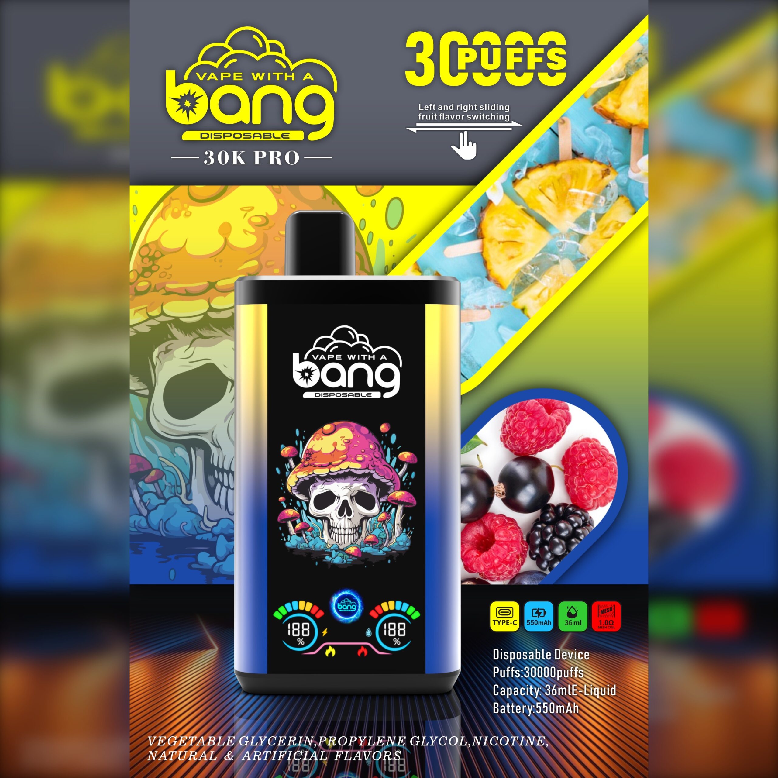 Bang 30000 Puffs Disposable Vape – 36ml, 550mAh, Type-C Rechargeable