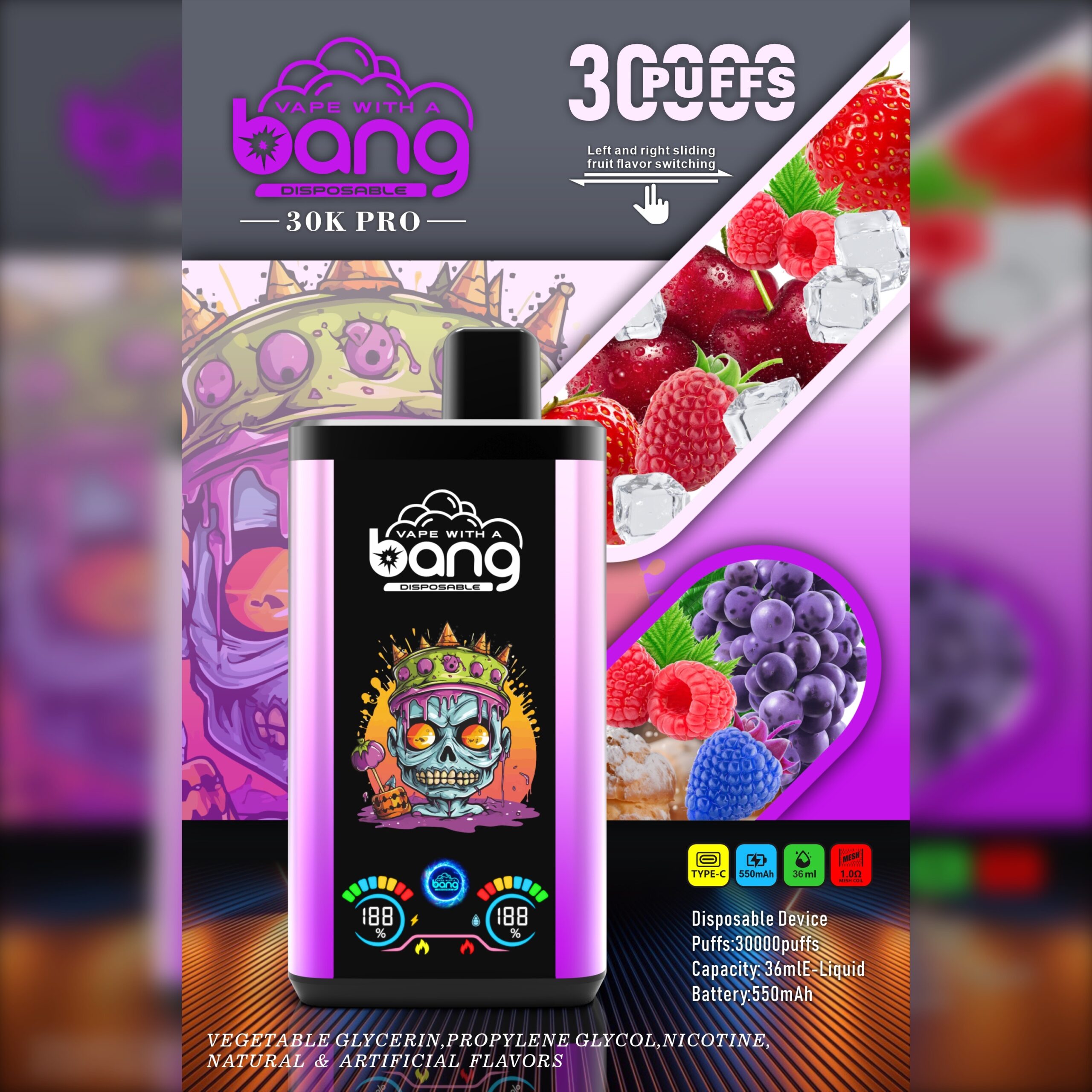 Bang 30000 Puffs Disposable Vape – 36ml, 550mAh, Type-C Rechargeable