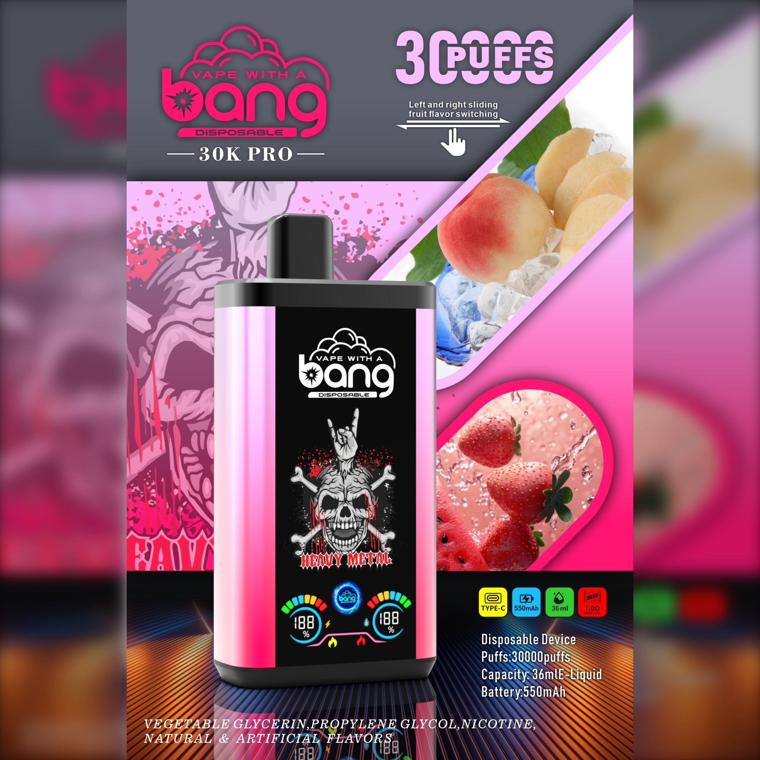 Bang 30000 Puffs Disposable Vape – 36ml, 550mAh, Type-C Rechargeable