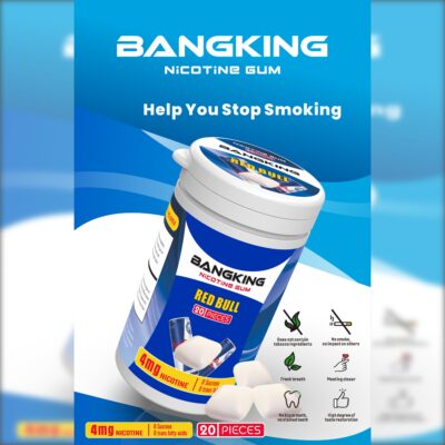 Bang King 4mg Nicotine Gum – 20 Chewing Pieces, Red Bull & Mint Flavors