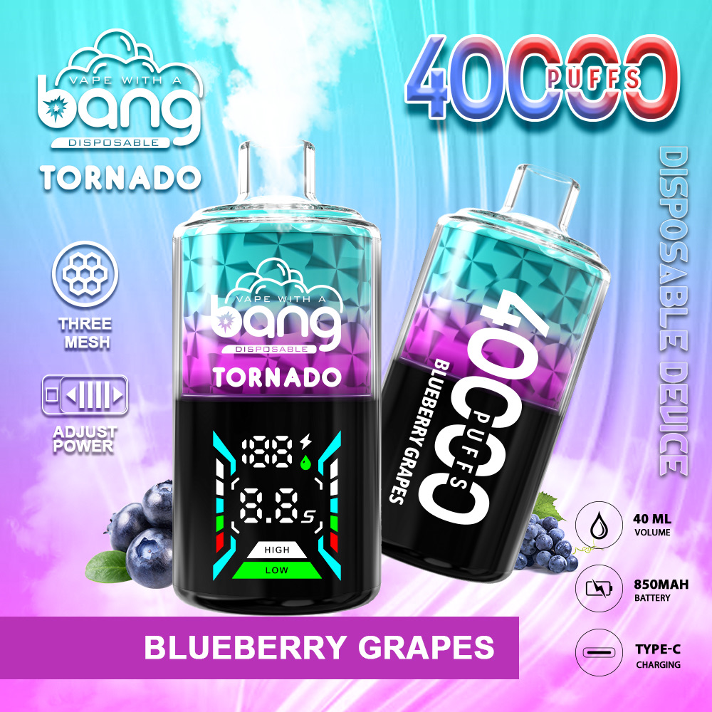 Bang Tornado 40000 Puffs Disposable Vape – 40ml, 850mAh, Type-C, Mesh Coil