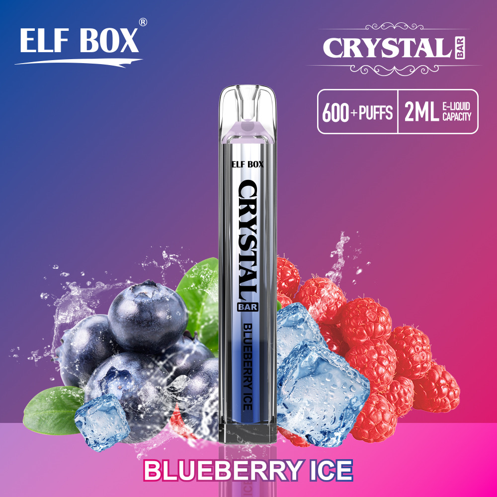 ELF BOX Crystal Bar 600 Puffs Disposable Vape – 2ml, 1.6Ω Coil, 500mAh, Lightweight Disposable Vape