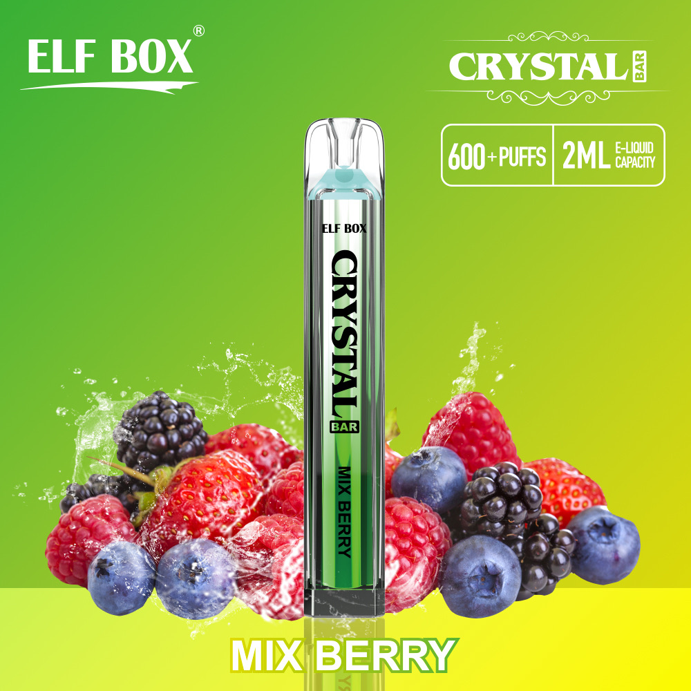 ELF BOX Crystal Bar 600 Puffs Disposable Vape – 2ml, 1.6Ω Coil, 500mAh, Lightweight Disposable Vape