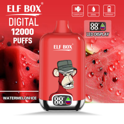 ELF BOX Digital 12000 Puffs Disposable Vape – Mesh Coil, Type-C Rechargeable, LED Digital Screen