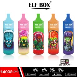 ELF BOX RGB 14000 Puffs Pro Disposable Vape – RGB Light, Mesh Coil, LED Display, Type-C Rechargeable
