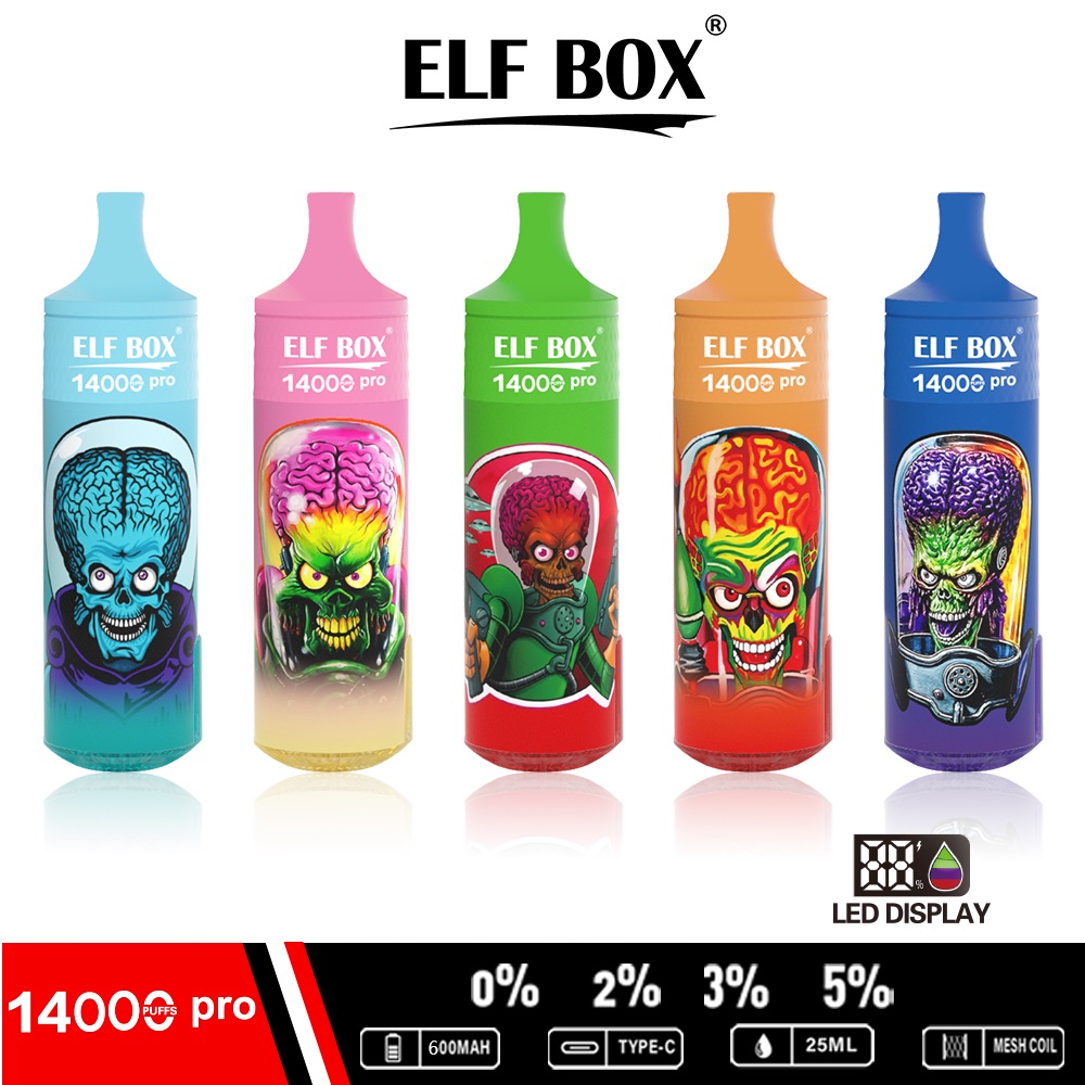 ELF BOX RGB 14000 Puffs Pro Disposable Vape – RGB Light, Mesh Coil, LED Display, Type-C Rechargeable
