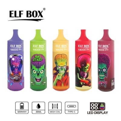 ELF BOX RGB 14000 Puffs Pro Disposable Vape – RGB Light, Mesh Coil, LED Display, Type-C Rechargeable