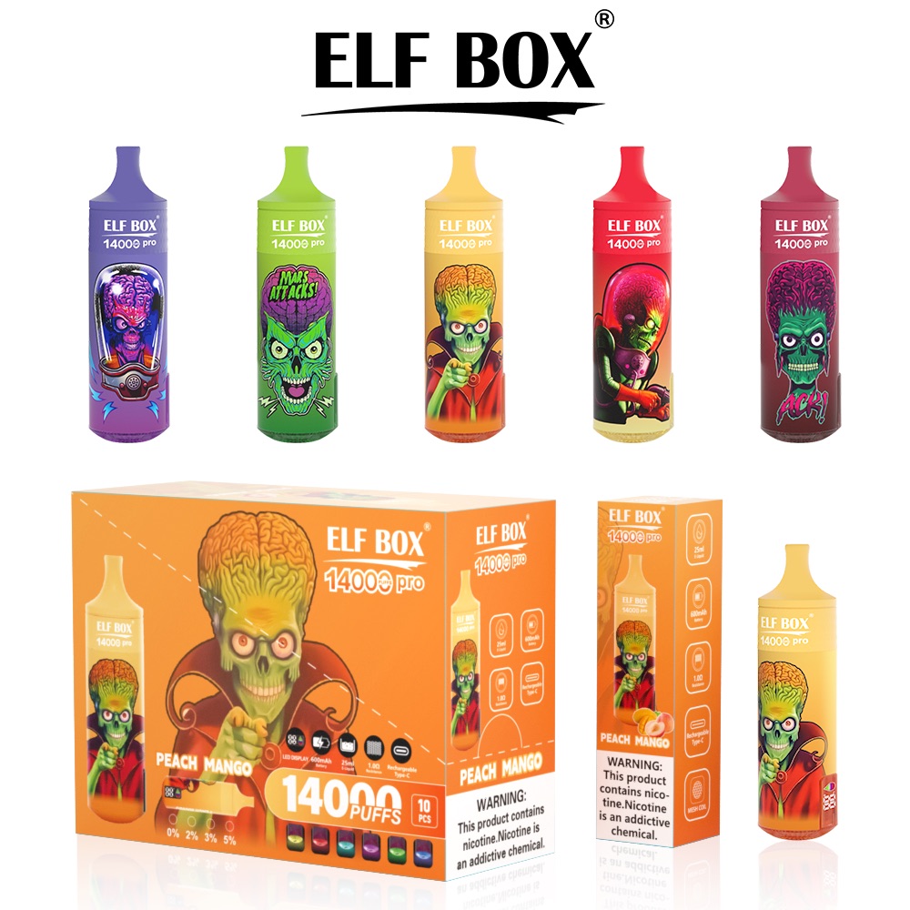 ELF BOX RGB 14000 Puffs Pro Disposable Vape – RGB Light, Mesh Coil, LED Display, Type-C Rechargeable