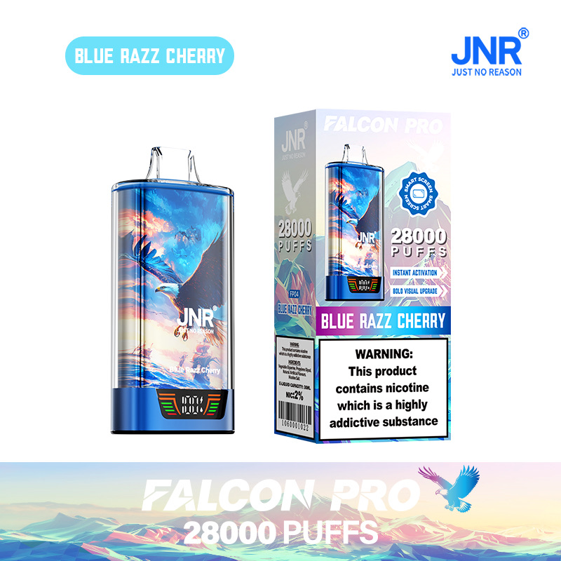 JNR Falcon Pro 28000 Puffs Disposable Vape – Rechargeable, Smart Screen, Dual Mesh Coil, Type-C Charging