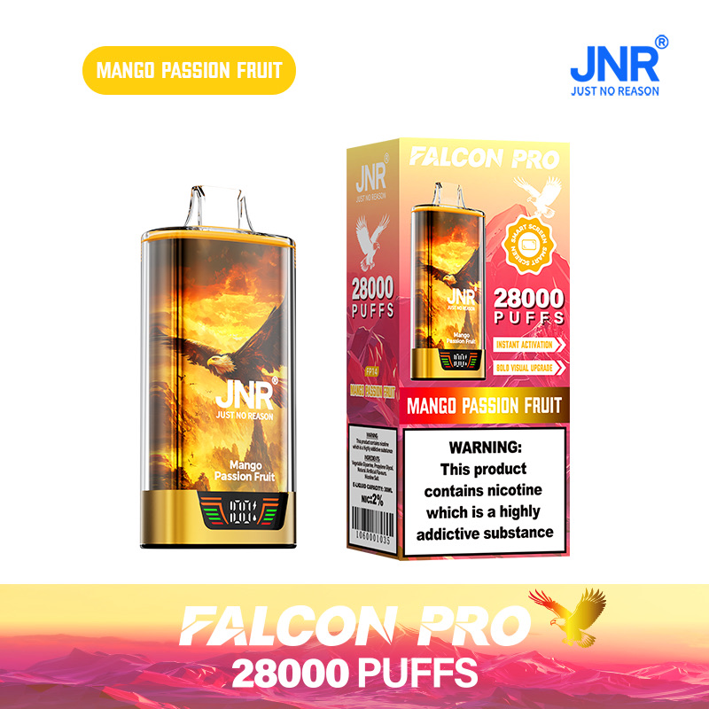 JNR Falcon Pro 28000 Puffs Disposable Vape – Rechargeable, Smart Screen, Dual Mesh Coil, Type-C Charging