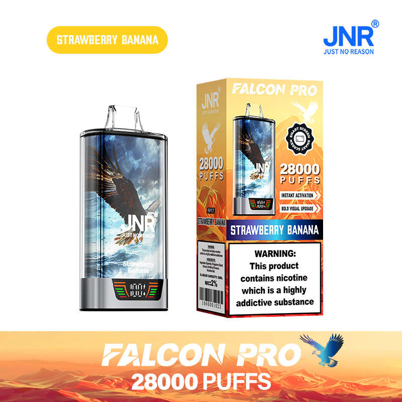 JNR Falcon Pro 28000 Puffs Disposable Vape – Rechargeable, Smart Screen, Dual Mesh Coil, Type-C Charging