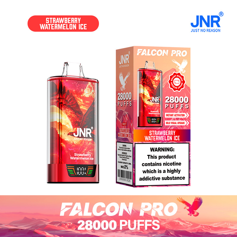 JNR Falcon Pro 28000 Puffs Disposable Vape – Rechargeable, Smart Screen, Dual Mesh Coil, Type-C Charging