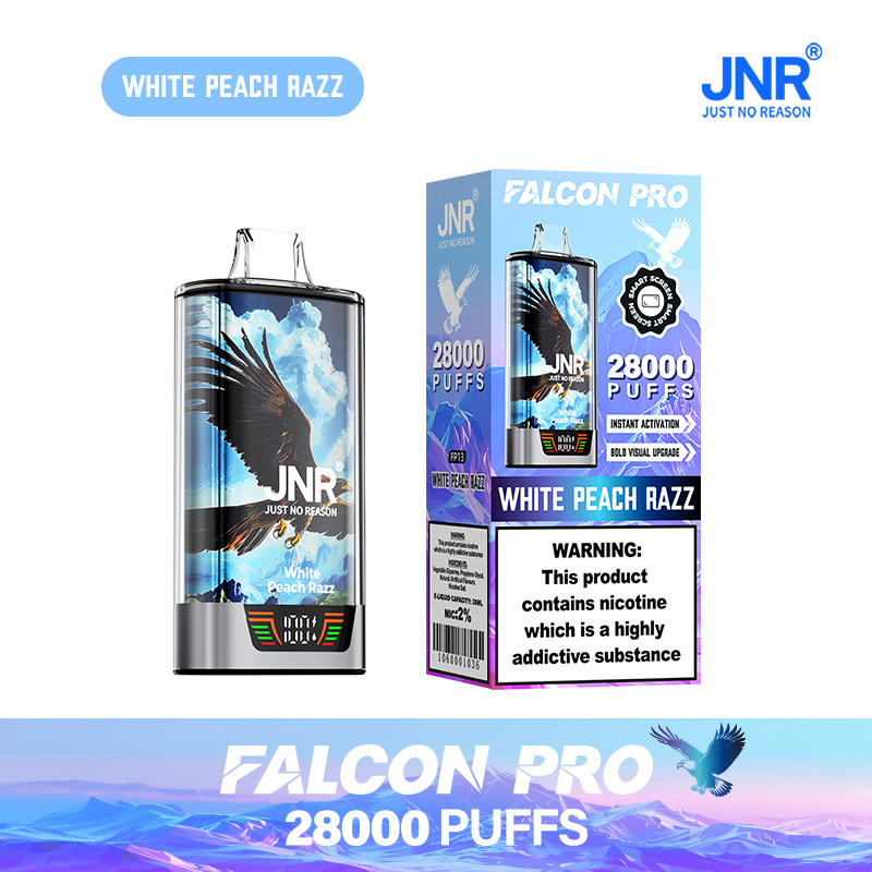 JNR Falcon Pro 28000 Puffs Disposable Vape – Rechargeable, Smart Screen, Dual Mesh Coil, Type-C Charging