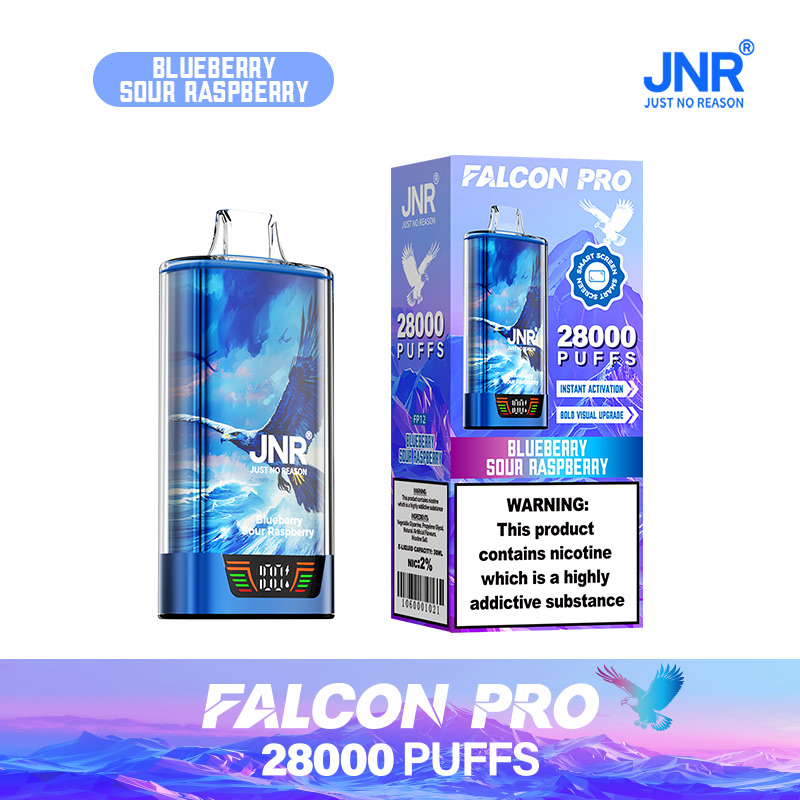 JNR Falcon Pro 28000 Puffs Disposable Vape – Rechargeable, Smart Screen, Dual Mesh Coil, Type-C Charging