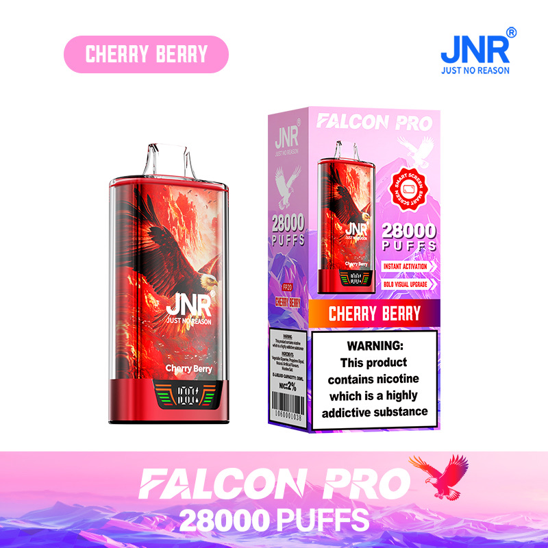 JNR Falcon Pro 28000 Puffs Disposable Vape – Rechargeable, Smart Screen, Dual Mesh Coil, Type-C Charging