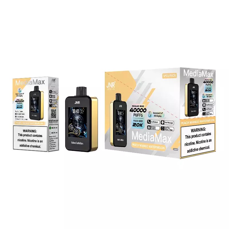 Media Max 40000 Puffs Disposable Vape – 2.4" HD Display, Call & Message Feature, Dual Mesh, Adjustable Airflow