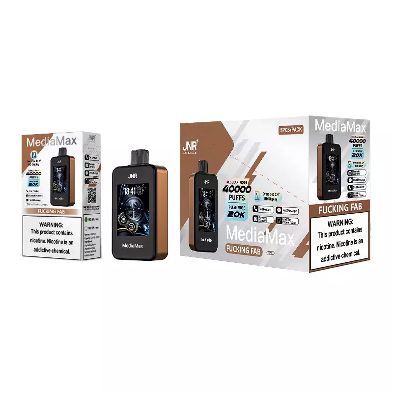 Media Max 40000 Puffs Disposable Vape – 2.4" HD Display, Call & Message Feature, Dual Mesh, Adjustable Airflow