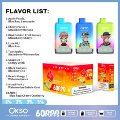 OKSO Double Flavor 60000 Puffs Disposable Vape – Dual 25ml Pods, Mesh Coil, LED Display